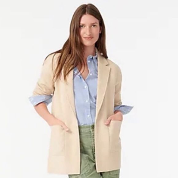 J. Crew Sophie Open Front Sweater-Blazer Size XS Heather Natural - Picture 2 of 16